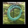 Liberty Garden Freestanding Decorative Powder Coated Steel Manger Garden Hose Holder Storage Stand with 3 Prong Anchor Support, Black - 4 of 4
