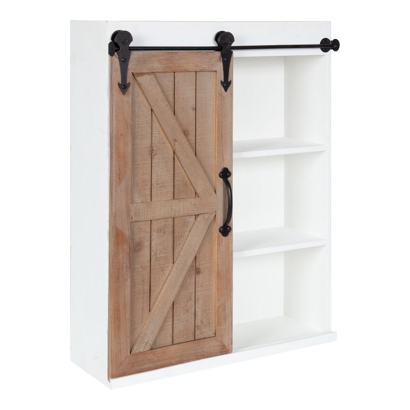 Kate and Laurel Cates Wood Wall Storage Cabinet with Sliding Barn Door, 1 of 14