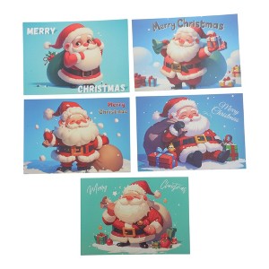 Unique Bargains Christmas Greeting Card Red White Blue 4.5x3.1 Inch 10 Pcs - 1 of 4