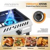 ROVSUN 3 Burner Outdoor Propane Gas Stove with Ignition, Regulator & Shelf, 225,000 BTU Powerful Stand Cooker for Backyard Patio Cooking Home Brewing - 4 of 4