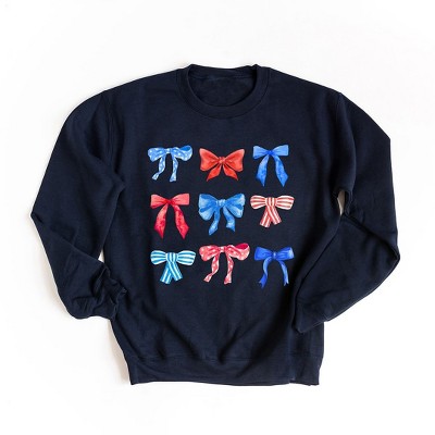 Simply Sage Market Women's Graphic Sweatshirt Patriotic Coquette Bow Chart
