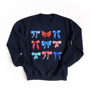 Simply Sage Market Women's Graphic Sweatshirt Patriotic Coquette Bow Chart - 1 of 3