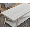 Roundhill Furniture Athens Contemporary Wood Shelf Coffee Table in White Finish - 3 of 4