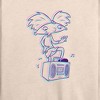 Women's - Hey Arnold! - 3D Arnold Lightweight French Terry Wide Neck Long Sleeve Shirt - 2 of 4