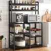 Kitchen Storage Rack with Power Outlet, Microwave Stand with Large Storage Shelves, 6-Tier Freestanding Utility Storage Shelf - 3 of 4