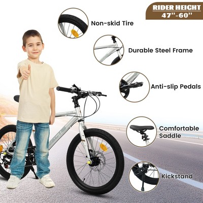 20 Inch Kids Road Bike (6-12Y) | Boys & Girls, 7-Speed Steel Frame, Dual Disc Brakes, 20x1.75" Tires, 4 Color Options