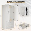 Buenhomino Armoire Wardrobe Closet with 2 Drawers & 2 Door, Armoires and Wardrobe with Hanging Rod, Wardrobe Cabinet for Bedroom - 3 of 4