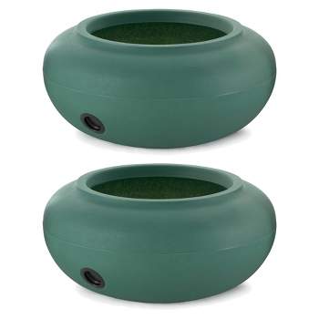 The HC Companies 21 Inch Diameter Lightweight Garden Hose Storage Pot for 75 to 100 Ft Hoses, Pairs w/ Terrazzo Series Pots, Green (2 Pack)