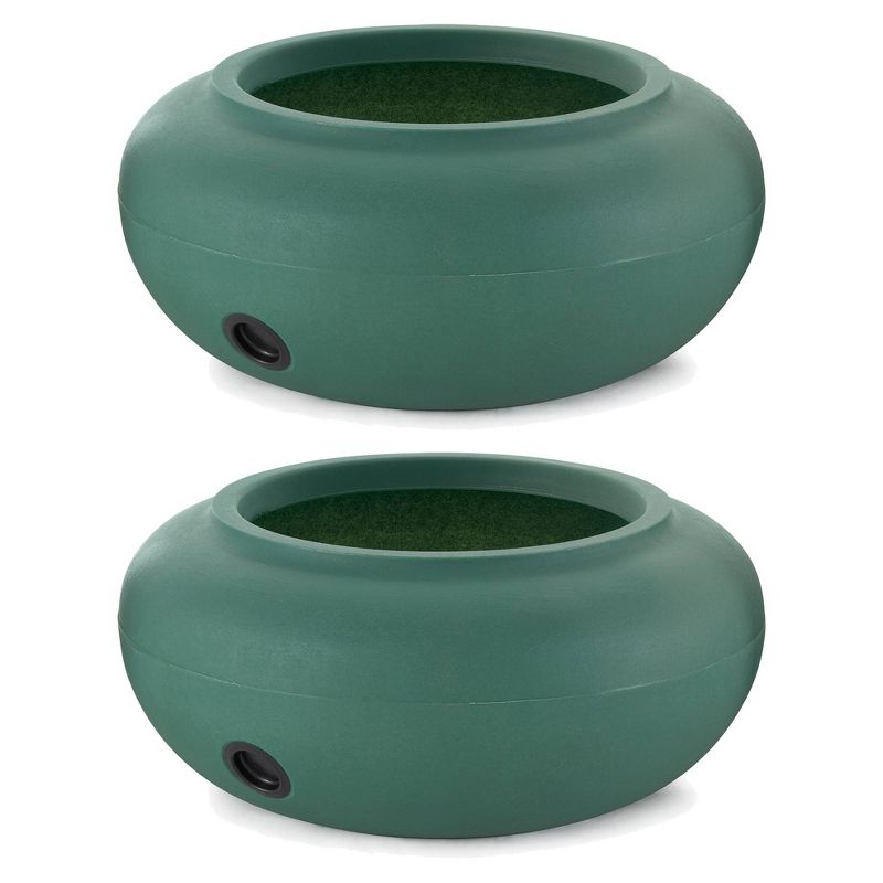 The HC Companies 21 Inch Diameter Lightweight Garden Hose Storage Pot for 75 to 100 Ft Hoses, Pairs w/ Terrazzo Series Pots, Green (2 Pack), 1 of 7
