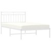 vidaXL Twin XL Metal Bed Frames with Headboard, Under Bed Storage, Noise Free, White, No Mattress - 2 of 4