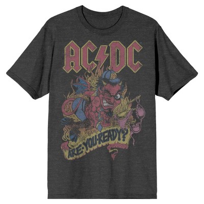 Acdc Back in Black Graphite Heather Adult T-Shirt Tee