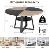 47.2" Round Farmhouse Dining Table with Storage Shelf - Seats 4-6, Kitchen & Dining Room Table with Bottom Storage,Wood color + black - 2 of 4