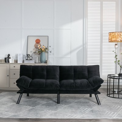 Kumasinova 70.87 Inch Leatehr 2-Seater Sofa Bed,Convertible Sofa Bed with Adjustable Arms and Backrest,Couch for Living Room,Office,Apartment
