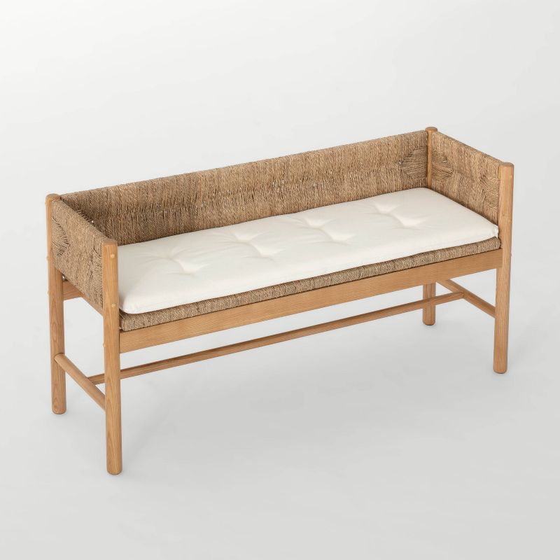 Elden Wood Bench with Woven Back and Loose Cushion Seat - Threshold&#8482; designed with Studio McGee, 5 of 15