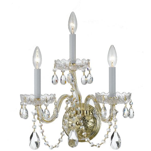 Crystorama Lighting Traditional Crystal 3 - Light Sconce In Polished ...