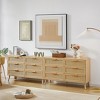 NicBex 6 Double Dresser with Rattan Drawers Bedroom Dresser for Bedroom Wood Chest of Drawers Closet Organizers with Storage - 2 of 4