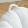 Angel Sar Giant Shell-Shaped Bean Bag Chair with Footstool, Oversized Floor Sofa for Adults & Kids, Pre-Filled Lounger for Living Room, White - 4 of 4