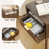 Mid Cetury Modern Nightstand with Charging Station, Fluted Bedside Table with Storage - 4 of 4
