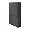 PDTEND Freestanding Shoe Rack with Adjustable Panel and 2 Flip Drawers for Hallway - 2 of 4