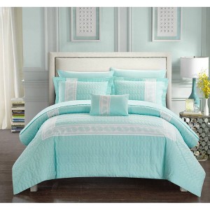 Chic Home Design Twin 6pc Mason Bed In A Bag Comforter Set Aqua, Blue