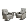 XIZZI Patio Furniture Sets Designed for Outdoor Relaxation, Comfy 3.5-Inch Cushions & 360° Swivel Action for Extra Comfort, 3 Pcs/Set, Dark Gray - 2 of 4