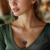 Ross-Simons 4.00 ct. t.w. Black Spinel Heart Pendant Necklace in Sterling Silver - 2 of 3