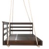 GDFStudio Frank Patio Acacia Wood Porch Swing Bed with 96 inch Hemp Ropes - 3 of 4