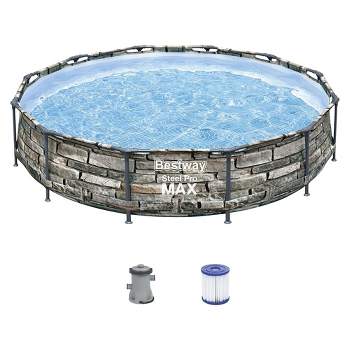 Bestway Steel Frame Above Ground Swimming Pool with Filter Pump and Filter