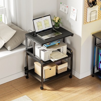 Aheaplus 30.3"Printer Stand with Charging Station,Wheels ,Moveable Printer Table with Storage