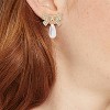 Pave Bow Pearl Drop Earrings - A New Day™ Pearl - 2 of 3