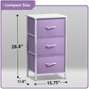 Sorbus Nightstand with 3 Drawers - Steel Frame, Wood Top & Easy Pull Fabric Bins - Perfect for Home, Bedroom, Office & College Dorm - 4 of 4