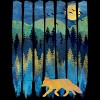Junior's Design By Humans Fox Forest Night By Maryedenoa T-Shirt - 2 of 3