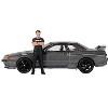 Nissan Skyline GT-R (R32) RHD Gunmetal Gray Metallic with Figure Limited Edition 1/64 Diecast Model Car by Mini GT - 2 of 4