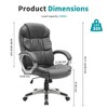 Black Big and Tall Leather Office Chair Adjustable High Back Task Chair with Multi-functional - 3 of 4