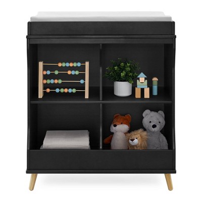 Delta Children Jordan Convertible Changing Table and Bookcase - Midnight Gray/Natural