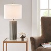 Ink+Ivy Tristan Ceramic Wood (Includes LED Light Bulb) Table Lamp with White Base and Cream Shade - Ink+Ivy - 2 of 4