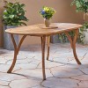 NicBex 70" Outdoor Dining Table,Oval Patio Table with Wood Frame and Teak Finish for 4 to 6 Chairs,Outdoor Furniture,Teak - 4 of 4