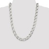 Black Bow Jewelry Men's 12.35mm Sterling Silver Open Oval Curb Chain Necklace - 2 of 4