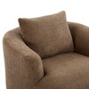 Lyngins Swivel Accent Chair with Throw Pillow,Upholstered Swivel Reading Chair with Curved Armrest,Polyester Sofa Chair for Bedroom,Living Room - 4 of 4