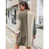 Clearlove Womens Corduroy Colorblock Button Down Shirt Dress Casual Long Sleeve Oversized Tunic Blouses - 3 of 4