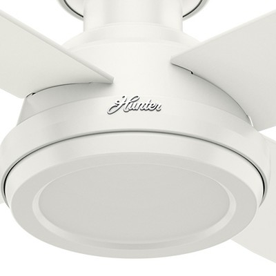 Dempsey 52" Fresh White Low Profile Ceiling Fan with Remote & Lighting