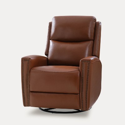 Hilario Fall 30.31''Wide Genuine Leather Swivel Rocker Recliner  Deal of the day | ARTFUL LIVING DESIGN