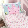 EVERYDAY KIDS 3-Piece Toddler Fitted Sheet, Flat Sheet and Pillowcase Set - Princess Storyland - Soft Breathable Microfiber Toddler Bed Sheets Set - 3 of 4