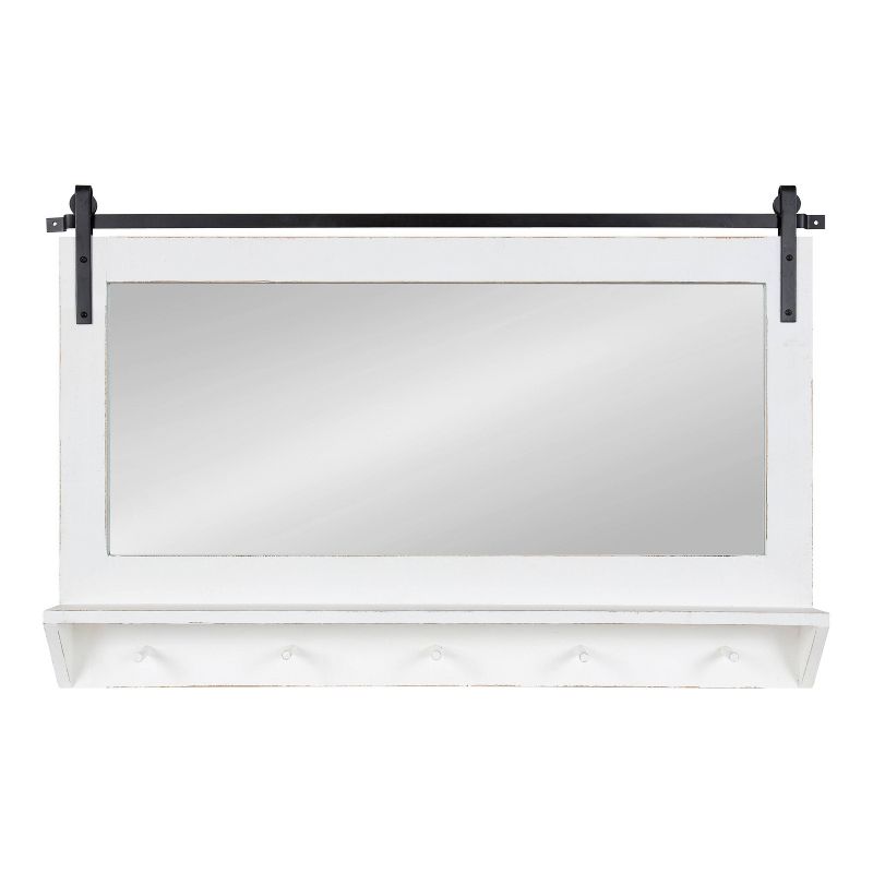  42" x 27" Cates Framed Wall Mirror with Shelf and Hooks - Kate & Laurel All Things Decor, 2 of 9