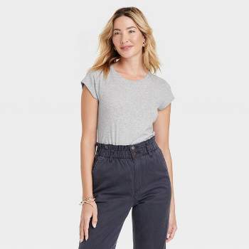 Women's Fitted Short Sleeve T-shirt - Universal Thread™ Gray Xs : Target