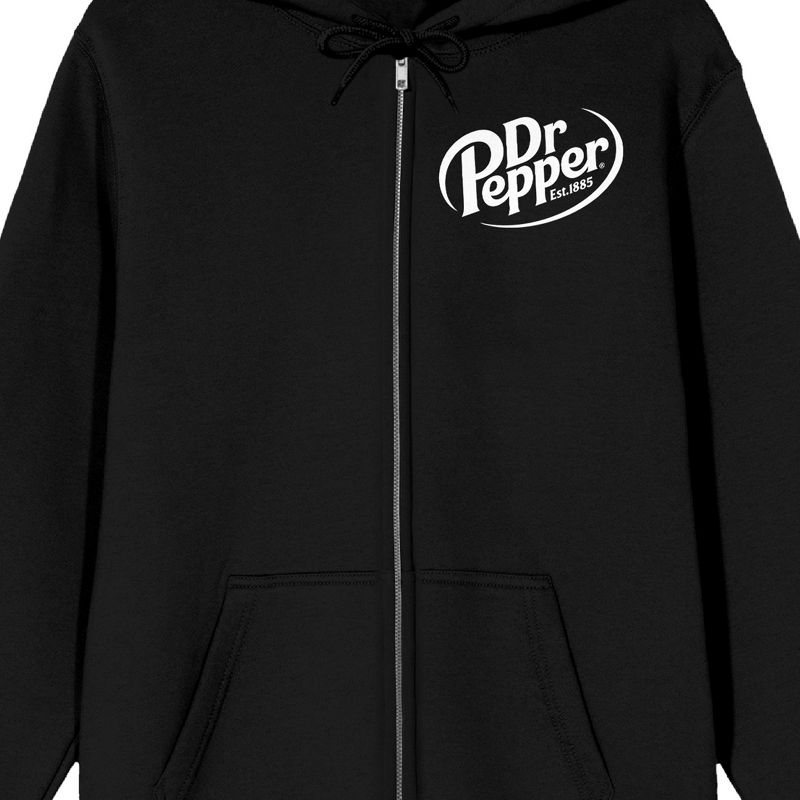 Dr. Pepper Have One For The Road Long Sleeve Black Men's Zip-Up Hooded Sweatshirt, 2 of 5