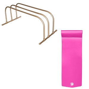 TRC Recreation PVC Pool Storage Drying Rack w/ 70 Inch Lounger Pool Float Pink - 1 of 4
