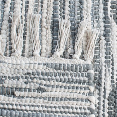 Coastal Charm Hand-Woven Cotton Flatweave 5' x 7' Gray Rug