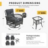 UPHA 5-Piece Patio Outdoor Wicker Swivel Rocking Chair Set with Side Table and Cushions - 4 of 4