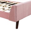 Platform Bed Frame with Fabric Upholstered Headboard and Wooden Slats Support, Fully Upholstered Mattress Foundation - 3 of 4